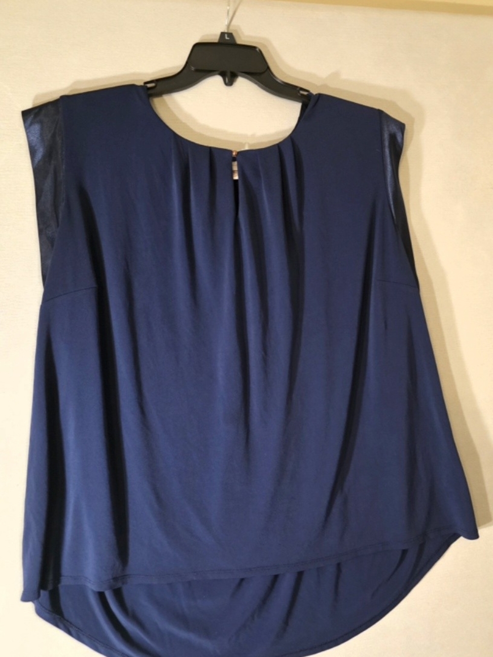 Classic Women's Navy Polyester-Spandex Blouse